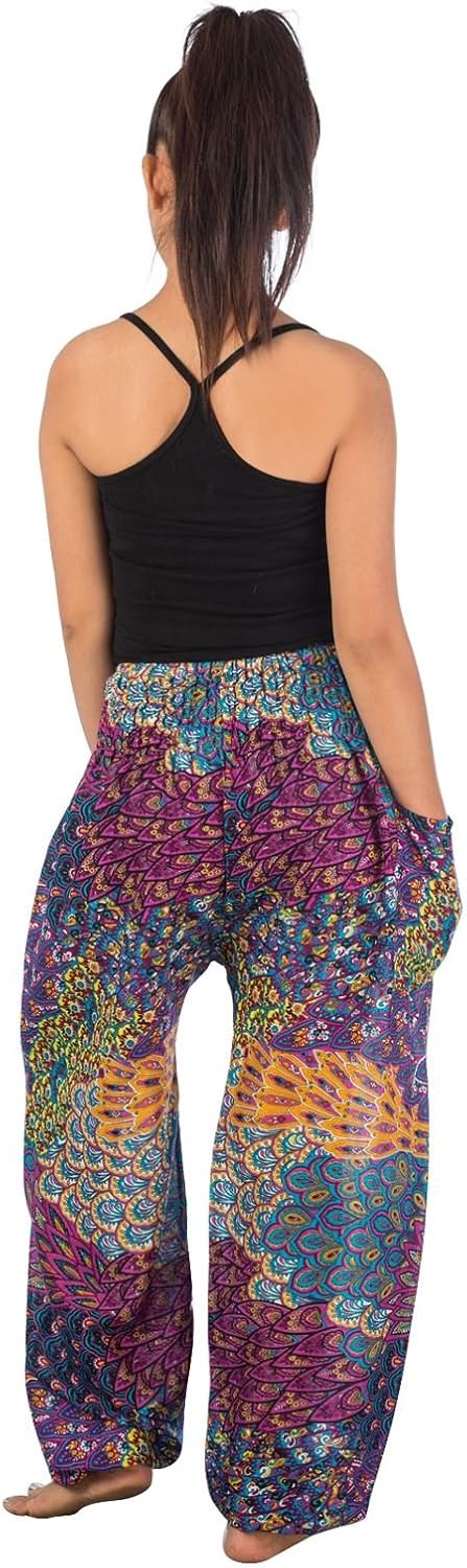 LOFBAZ Yoga Harem Hippie Pants for Women S-4XL Plus Boho Clothing PJ Elephant