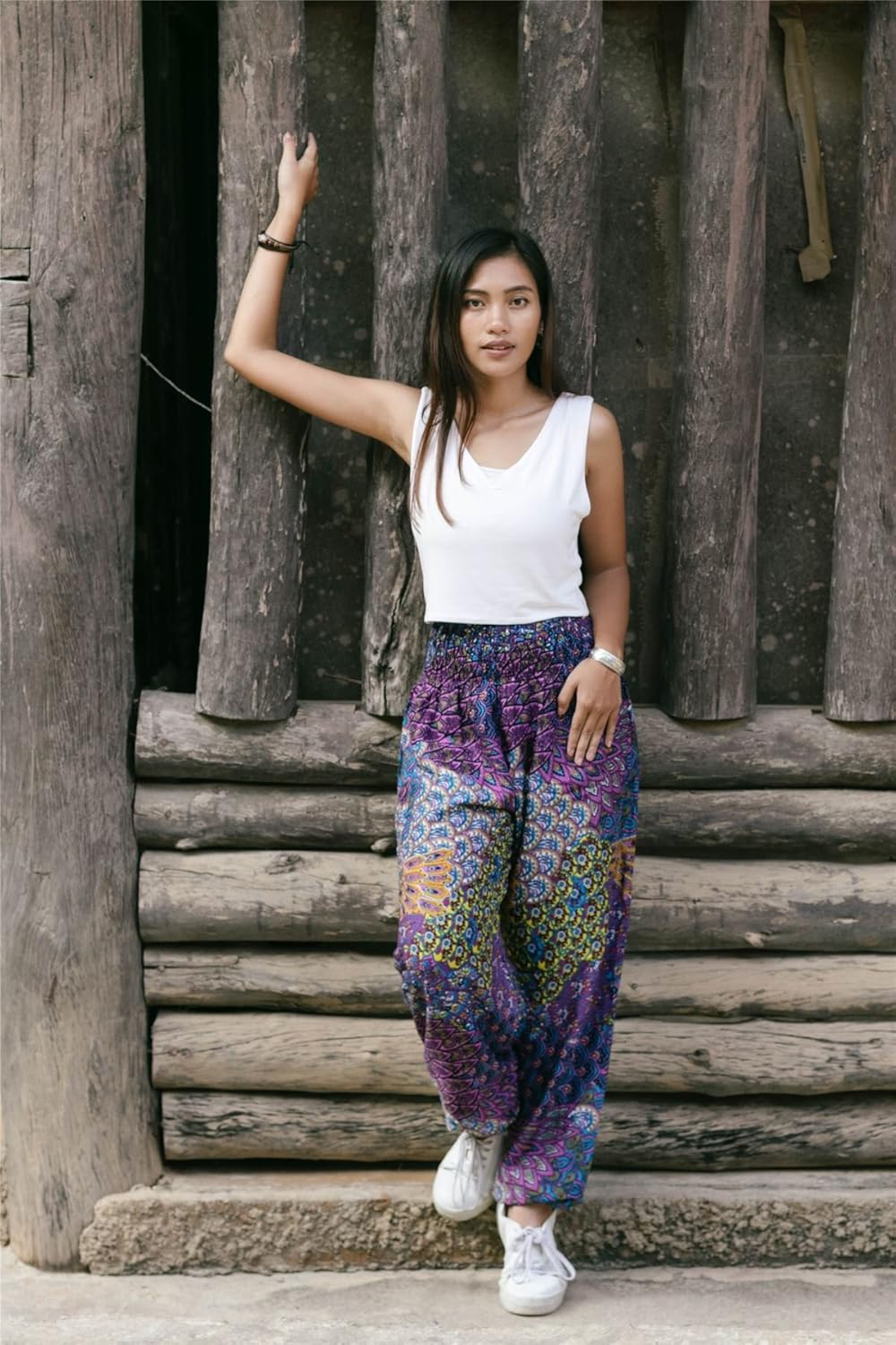 LOFBAZ Yoga Harem Hippie Pants for Women S-4XL Plus Boho Clothing PJ Elephant