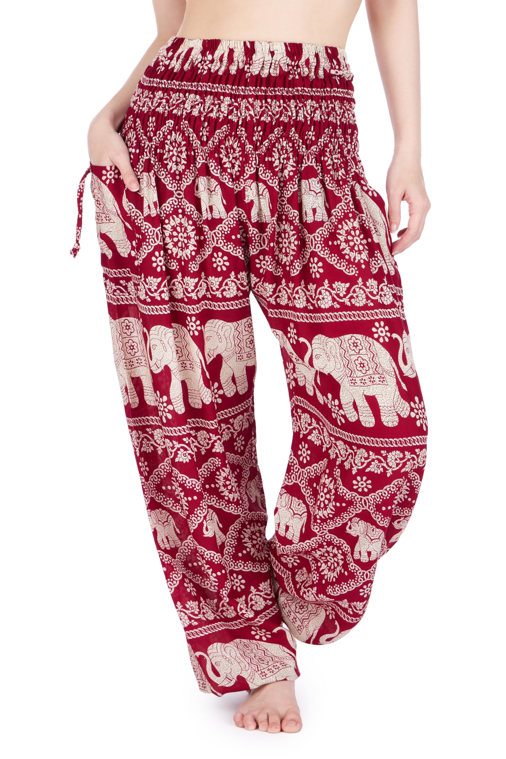 Lannaclothesdesign Harem Pants Women High Waist Bohemian Yoga Pants with Pockets - Boho Hippie Clothes